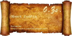 Obert Zsófia névjegykártya